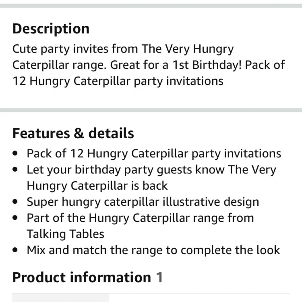 Eric Carle caterpillar invitations/envelopes NEW